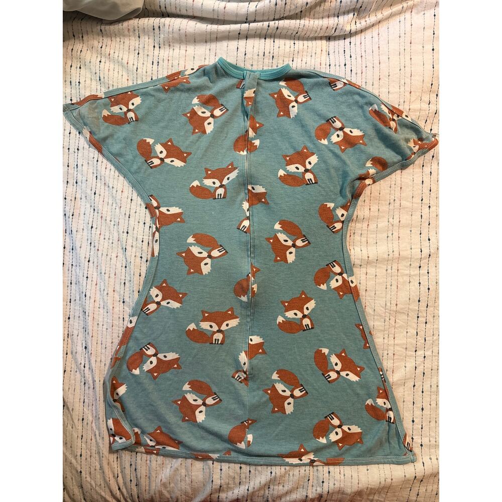Sleeping Baby Fox Zip-A-Dee Sleeper Blue Size 6-12 Months